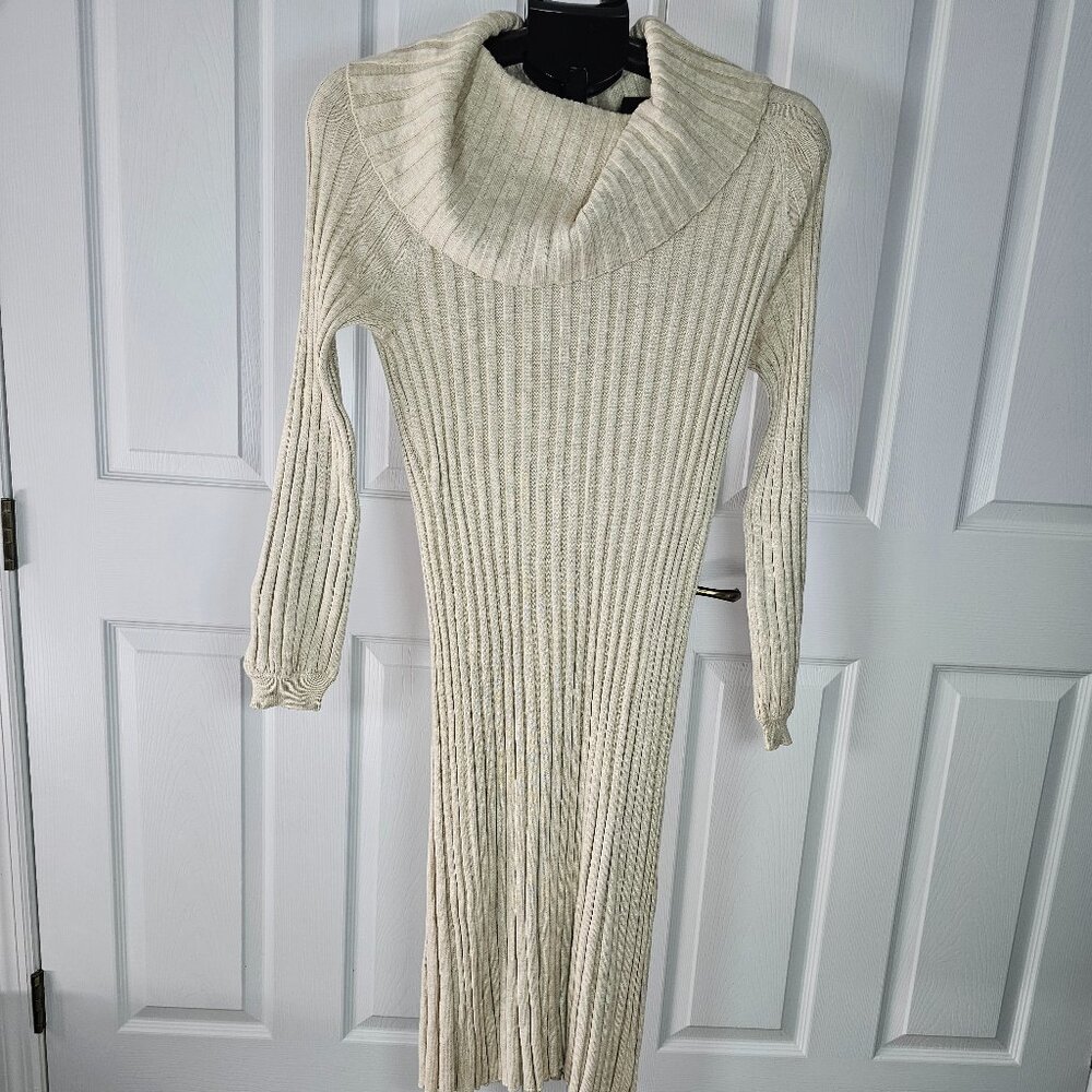 Max Studio Womens Casual Beige Dress Size Large Long Sleeve